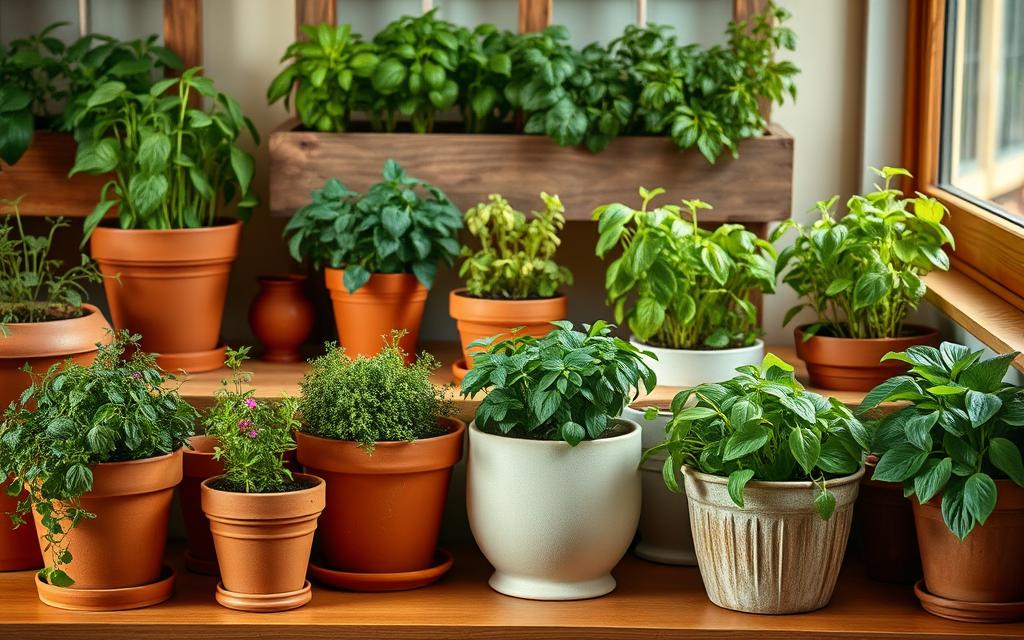 indoor herb garden container selection