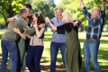Jeremy Clarkson celebrates after Hawkstone Farmers Choir makes Britain’s Got Talent final