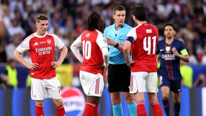 Why Arsenal were not awarded a penalty in Champions League final defeat to PSG