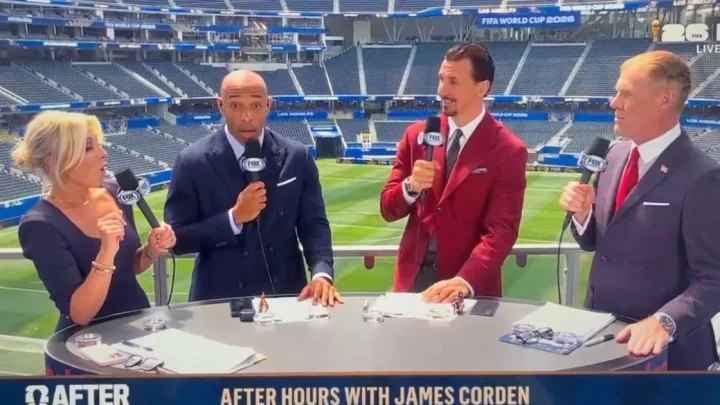 Thierry Henry stunned as World Cup pundit calls James Corden a ‘full-kit w****r’ on live TV