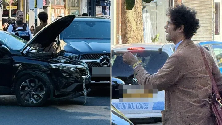 Richard Ayoade caught up in car crash after speeding Renault hits woman