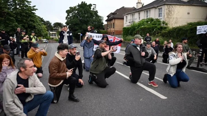 Protesters take knee at Henry Nowak vigil days after Southampton riots