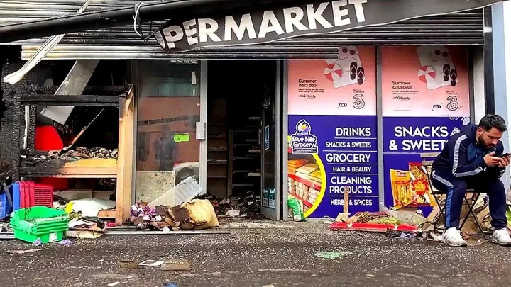Supermarket destroyed in 2024 riots damaged again after being targeted in Belfast riots