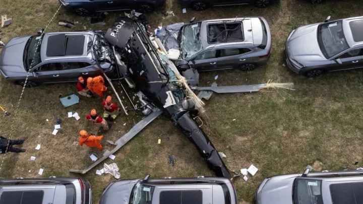 Tourists among six dead after helicopters crash in mid-air fireball explosion over Rio De Janeiro