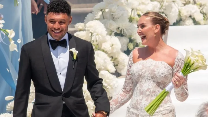 Perrie Edwards glows in lace wedding gown as she marries Alex Oxlade-Chamberlain