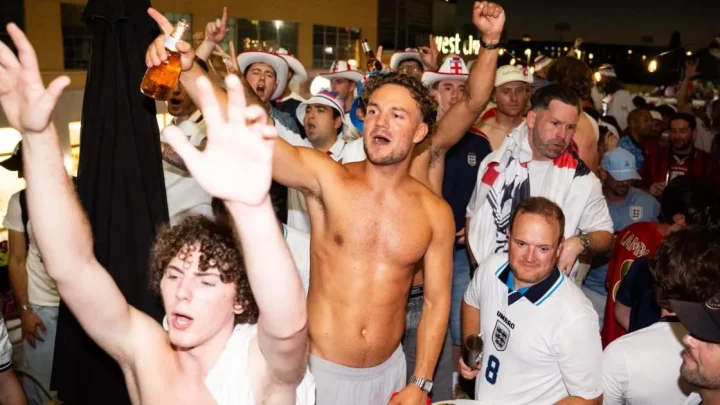 England fans push over plant pots and sink 5,000 beers ahead of Croatia clash