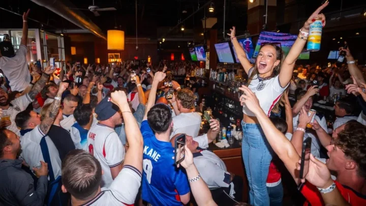 England fans take over Boston for a beer party ahead of Ghana clash