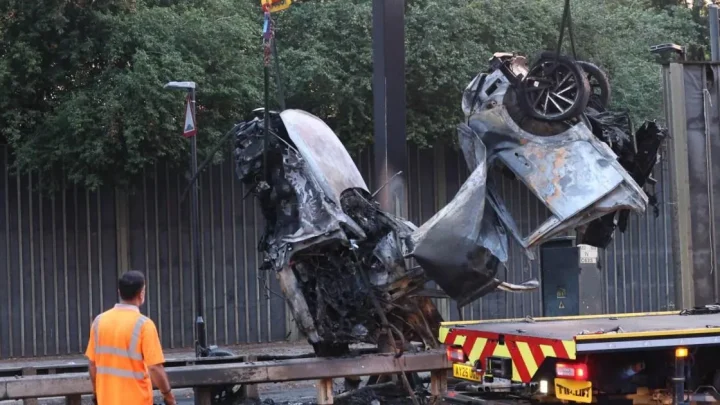 Two die in crash on the A13 after family ‘pulls people from burning car’