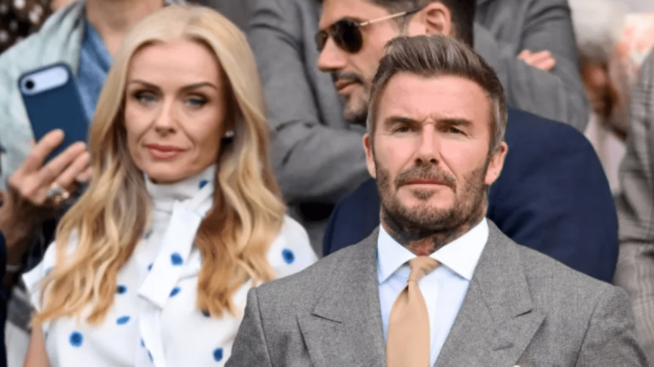 David Beckham awkwardly sits near Katherine Jenkins at Wimbledon after feud