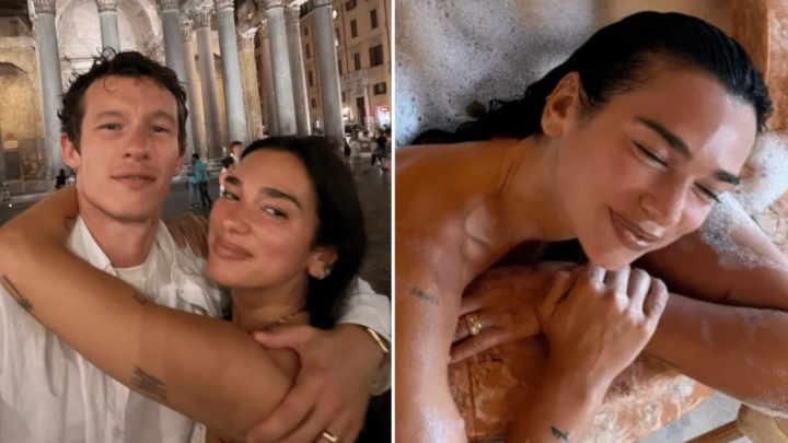 Dua Lipa makes us third wheel her steamy honeymoon with revealing bath photo