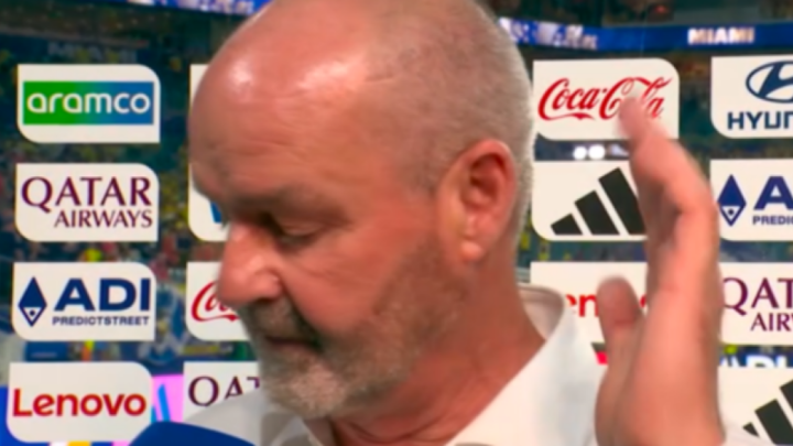 Scotland boss Steve Clarke storms out of tense interview after Brazil defeat