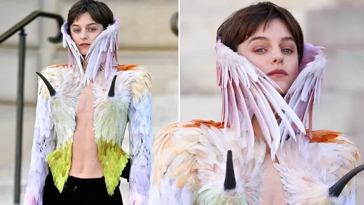 Emma Corrin’s long and horny nipples take over fashion week