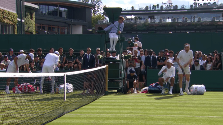 Nick Kyrgios swears at Wimbledon umpire over ‘dumb’ rule and asks for fine